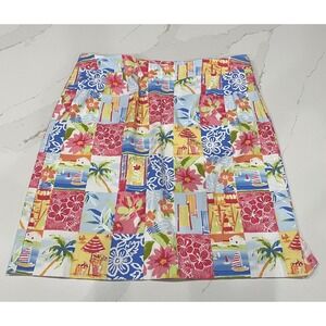 Talbots Stretch Pencil‎ Skirt Womens 18W Beachy Resort Cruise Travel Hawaiian